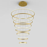 Vencha Lighting Lighting Crown 8 Ring Pendant Light 3000k/5000k in Black, Chrome or Gold Lights-For-You 5510128-GD-3K